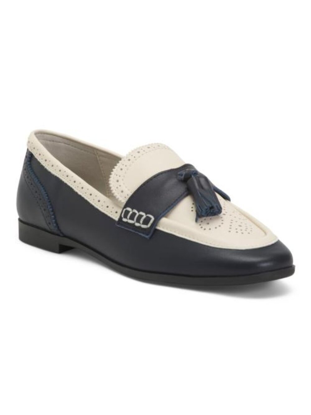 BLACK SUEDE STUDIO Leather Pheby Colorblock Tassel Loafers